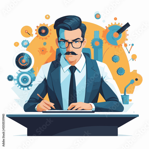 employee appreciation day, investment solution, copy space, confident man, lawyer office, finance management, boss, 40 40s, arms crossed, team, middle age, work, company formal, elder aged, latin hisp