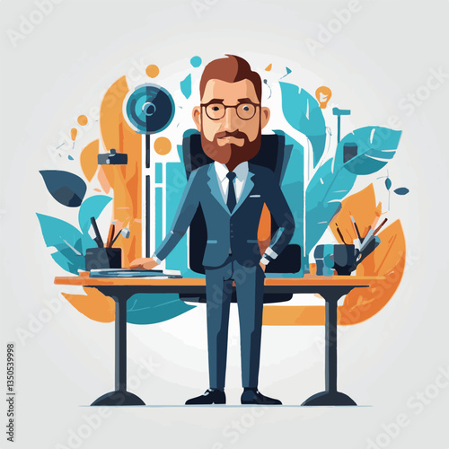 employee appreciation day, investment solution, copy space, confident man, lawyer office, finance management, boss, 40 40s, arms crossed, team, middle age, work, company formal, elder aged, latin hisp