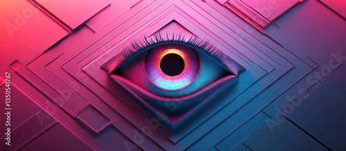 Striking digital artwork featuring a surreal geometric eye portal that evokes a sense of boundless creativity transcendent imagination and captivating visual The intricate photo