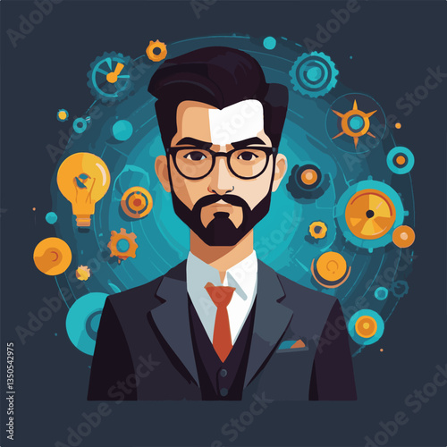 employee appreciation day, investment solution, copy space, confident man, lawyer office, finance management, boss, 40 40s, arms crossed, team, middle age, work, company formal, elder aged, latin hisp