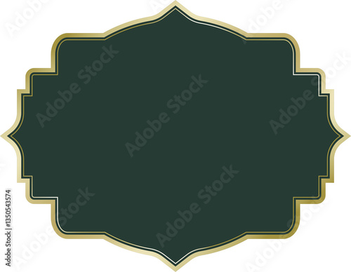 Green and Gold Islamic Frame 
