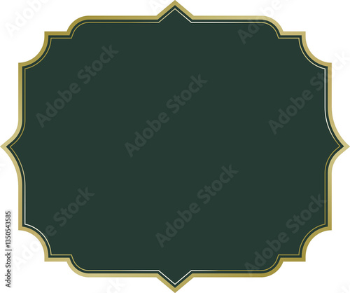 Green and Gold Islamic Frame 