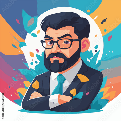employee appreciation day, investment solution, copy space, confident man, lawyer office, finance management, boss, 40 40s, arms crossed, team, middle age, work, company formal, elder aged, latin hisp