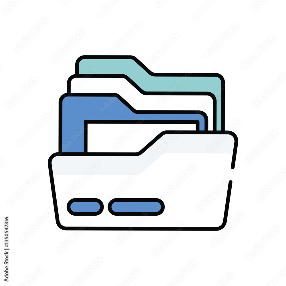 Multi Folder vector icon stock illustration Multi Folder vector icon stock illustration
