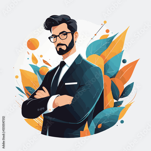 employee appreciation day, investment solution, copy space, confident man, lawyer office, finance management, boss, 40 40s, arms crossed, team, middle age, work, company formal, elder aged, latin hisp