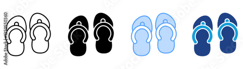 Sandals Icon Set Multiple Style Collection