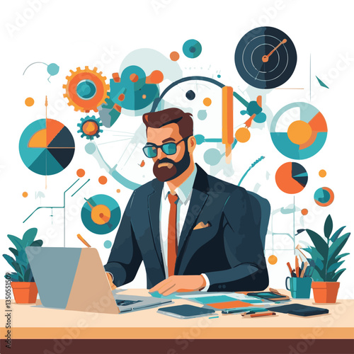 employee appreciation day, investment solution, copy space, confident man, lawyer office, finance management, boss, 40 40s, arms crossed, team, middle age, work, company formal, elder aged, latin hisp