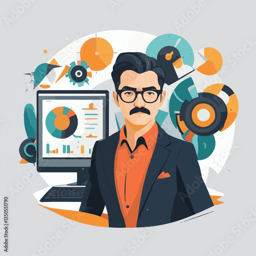 employee appreciation day, investment solution, copy space, confident man, lawyer office, finance management, boss, 40 40s, arms crossed, team, middle age, work, company formal, elder aged, latin hisp