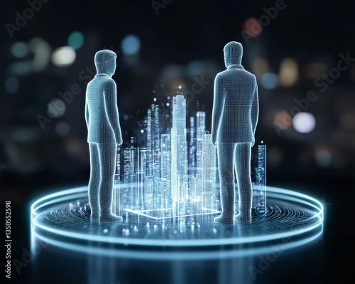 Corporate Restructuring with Futuristic Holographic Business Planning Model in Doodle Style for Company Innovation