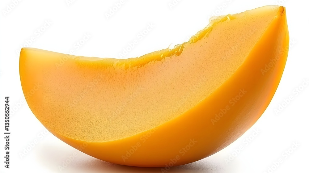 Fresh, Juicy Slice of Ripe Orange Melon on White Background Perfect for Healthy Eating Fresh, Juicy Slice of Ripe Orange Melon on White Background Perfect for Healthy Eating