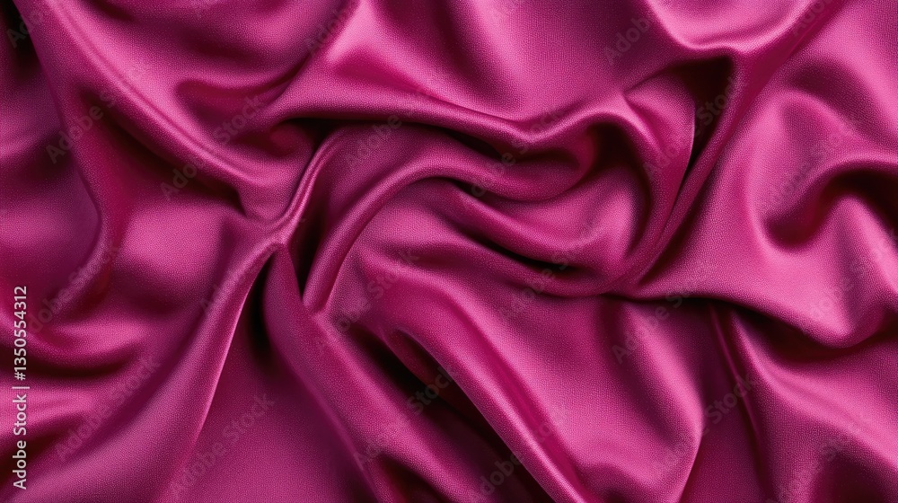 Fototapeta premium Deep magenta silk fabric drapes. Fluid folds. Luxurious texture