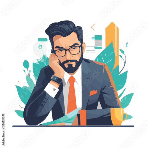 employee appreciation day, investment solution, copy space, confident man, lawyer office, finance management, boss, 40 40s, arms crossed, team, middle age, work, company formal, elder aged, latin hisp