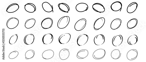 Doodle Decoration Circle Various Shapes That Are Hand Drawn 