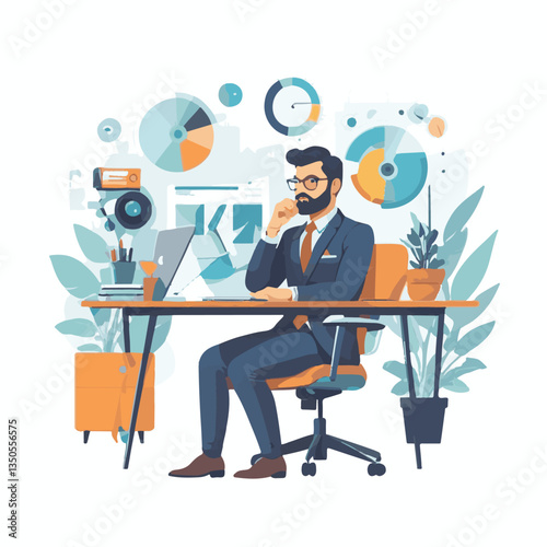 employee appreciation day, investment solution, copy space, confident man, lawyer office, finance management, boss, 40 40s, arms crossed, team, middle age, work, company formal, elder aged, latin hisp