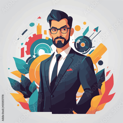 employee appreciation day, investment solution, copy space, confident man, lawyer office, finance management, boss, 40 40s, arms crossed, team, middle age, work, company formal, elder aged, latin hisp