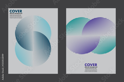 Modern vector geometric abstract background featuring an infinity symbol design and halftone lines pattern combining two colors together. For cover, digital artwork, posters.
