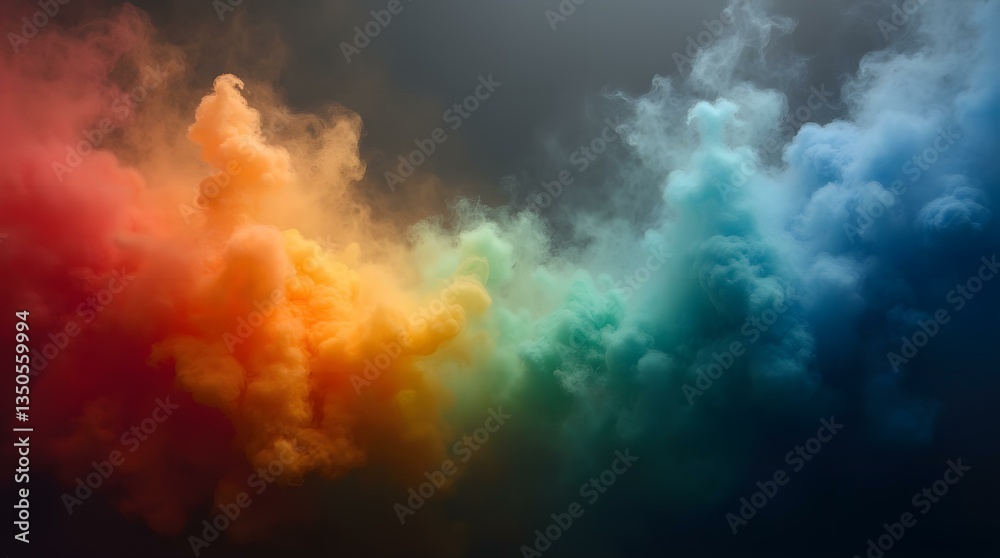 Radiant and Colorful Smoke Cascade. Radiant and Colorful Smoke Cascade.