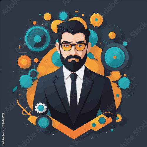 employee appreciation day, investment solution, copy space, confident man, lawyer office, finance management, boss, 40 40s, arms crossed, team, middle age, work, company formal, elder aged, latin hisp