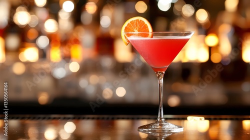 Wallpaper Mural Vibrant Red Cocktail Served in a Martini Glass with Citrus Garnish at a Stylish Bar Torontodigital.ca
