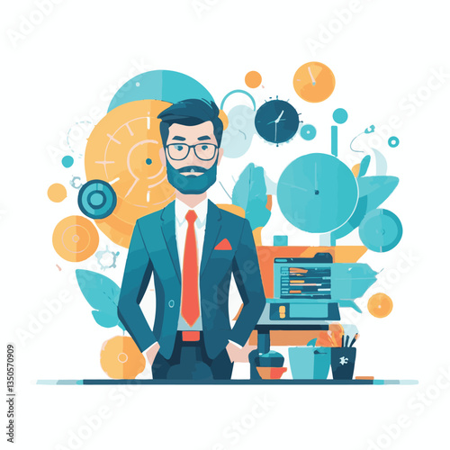 employee appreciation day, investment solution, copy space, confident man, lawyer office, finance management, boss, 40 40s, arms crossed, team, middle age, work, company formal, elder aged, latin hisp