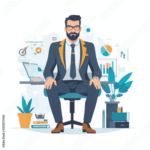 employee appreciation day, investment solution, copy space, confident man, lawyer office, finance management, boss, 40 40s, arms crossed, team, middle age, work, company formal, elder aged, latin hisp