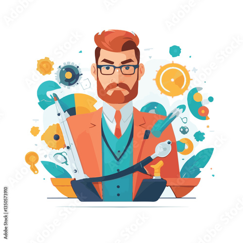 employee appreciation day, investment solution, copy space, confident man, lawyer office, finance management, boss, 40 40s, arms crossed, team, middle age, work, company formal, elder aged, latin hisp