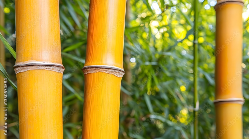 Fototapeta premium Golden Bamboo Close Up Nature Photography