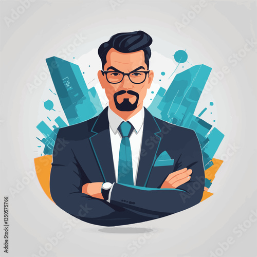 employee appreciation day, investment solution, copy space, confident man, lawyer office, finance management, boss, 40 40s, arms crossed, team, middle age, work, company formal, elder aged, latin hisp
