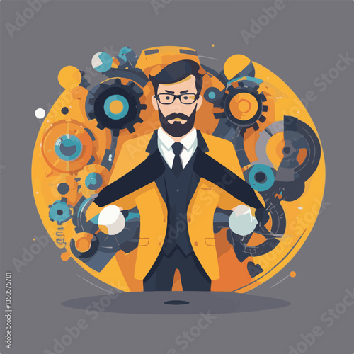 employee appreciation day, investment solution, copy space, confident man, lawyer office, finance management, boss, 40 40s, arms crossed, team, middle age, work, company formal, elder aged, latin hisp