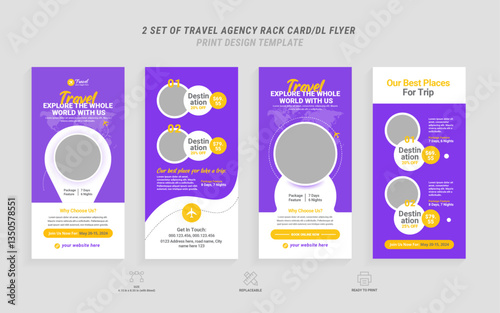 Travel agency dl flyer or rack card template