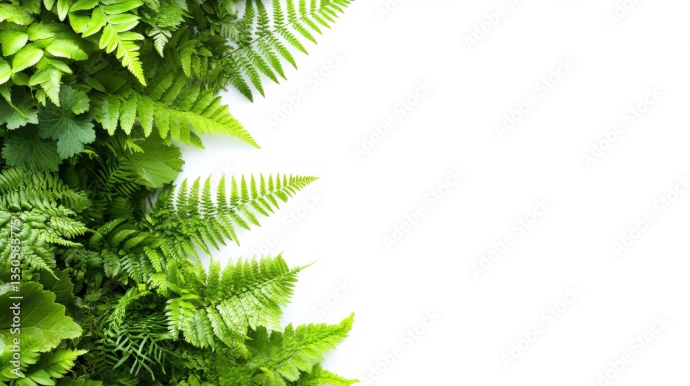 Vibrant Green Plants on Clean White Background Vibrant Green Plants on Clean White Background