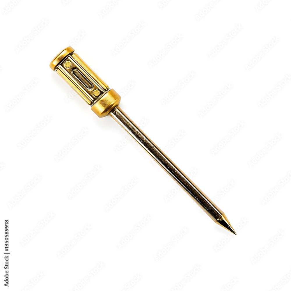 Screwdriver gold metal icon on white background. Generative AI Screwdriver gold metal icon on white background. Generative AI