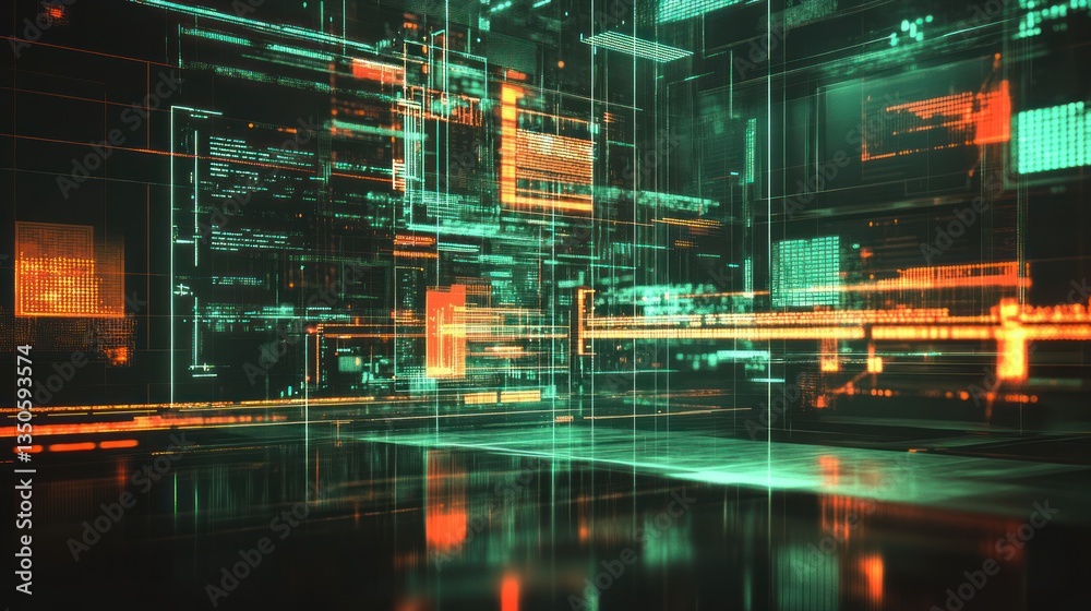 Fototapeta premium Futuristic digital code interface