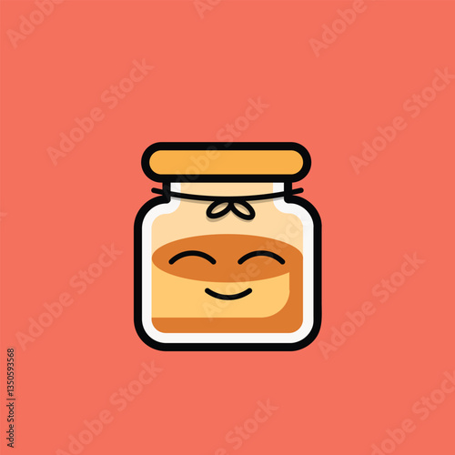 A vector cheerful jar character illustration