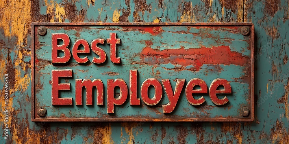 Text caption presenting The Best Employee. Top employee, competition winner, best performance. Illustration. Text caption presenting The Best Employee. Top employee, competition winner, best performance. Illustration.