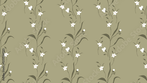 Wallpaper Mural Flower and tropical leaves seamless pattern background. Flower, Tropical leaves illustration. Tropical leaves background. Perfect for fabric, textile, wallpaper, and decor Torontodigital.ca
