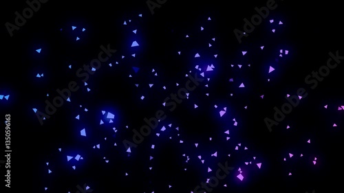 Wallpaper Mural Particles, 4K, gradient, special effects, animation, background, material, nature, motion, simple, effect, fantasy, video material, glow, beautiful, production, purple, blue, square, triangle, confett Torontodigital.ca