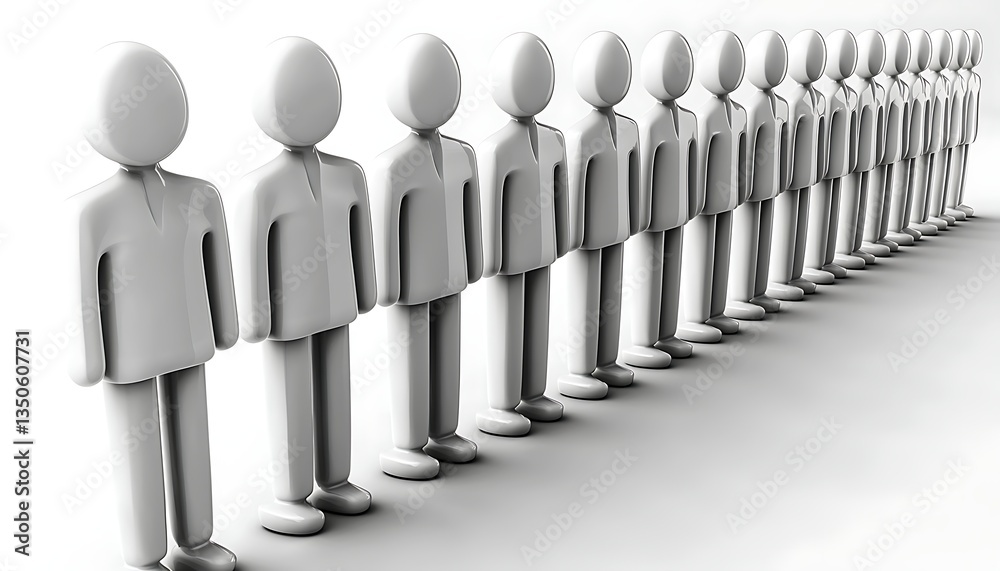 People Queue for White Background. People Queue for White Background.