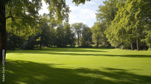 Wallpaper Mural Expansive Landscape with Vibrant Green Grass, Surrounded by Wide Open Space, Perfect for Easy Text Addition Torontodigital.ca