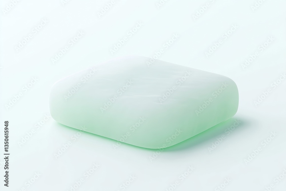 Light green, pale white, rectangular, smooth, solid object Light green, pale white, rectangular, smooth, solid object