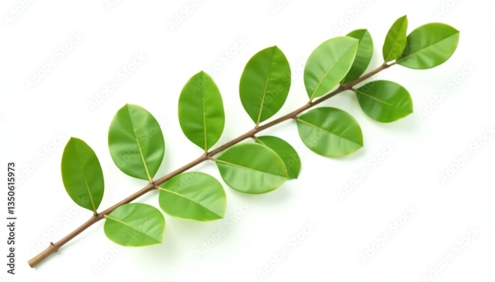 Single stem of green eucalyptus isolated on white background, plant, green Single stem of green eucalyptus isolated on white background, plant, green