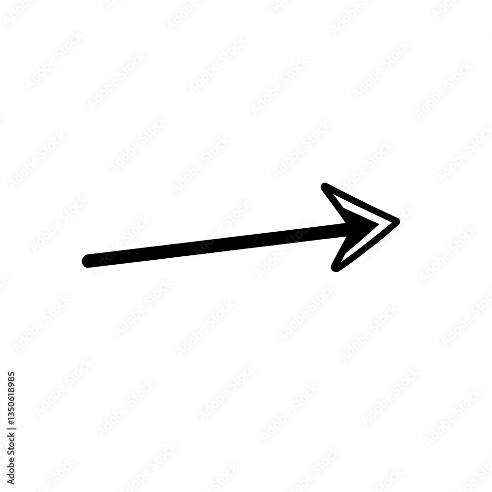 A single black arrow pointing towards the right direction