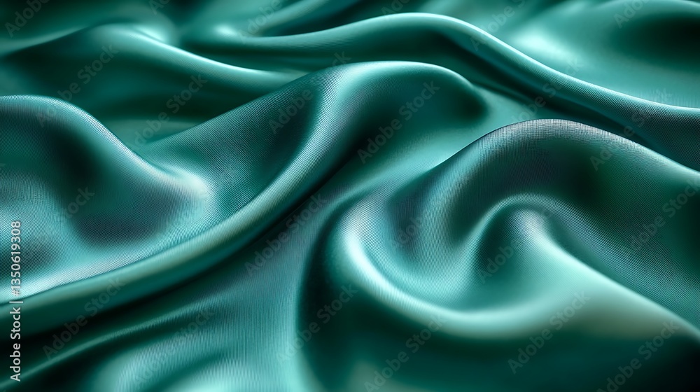 Obraz premium A silky, marbled effect in shades of deep green, emerald, and forest, with a luxurious and rich texture, 