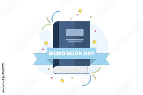 world book day concept. fond of reading books. illustration of stack of books, leaves. knowledge and hobby. happy reader reading book with flat style design. element. flat vector illustration.