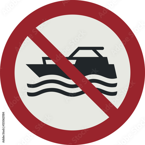 Simbolo di divieto di utilizzare imbarcazioni a motore, simbolo P056
