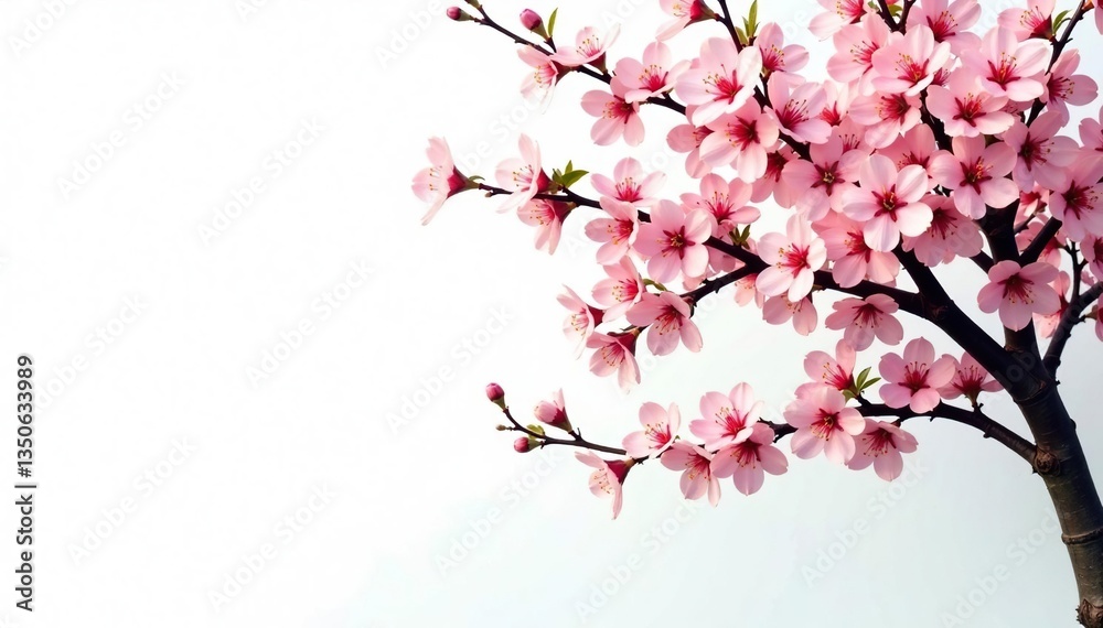Branches of trees with flowers on white background, plants, tree Branches of trees with flowers on white background, plants, tree