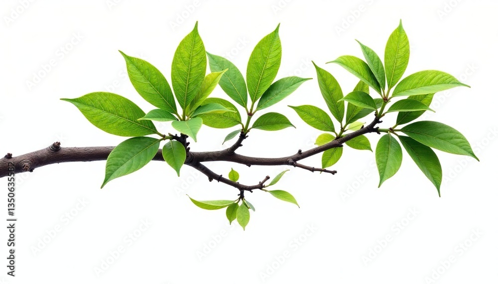 Single Tree Branch Isolated on White Background, nature, isolated Single Tree Branch Isolated on White Background, nature, isolated