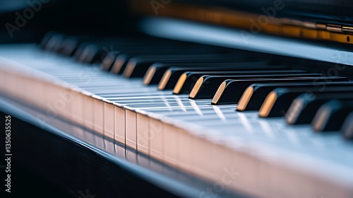 Piano Keys Close-Up for Warm Light.