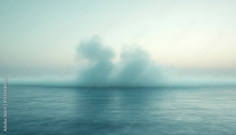 Fototapeta premium Misty Ocean with Calm Sunrise.
