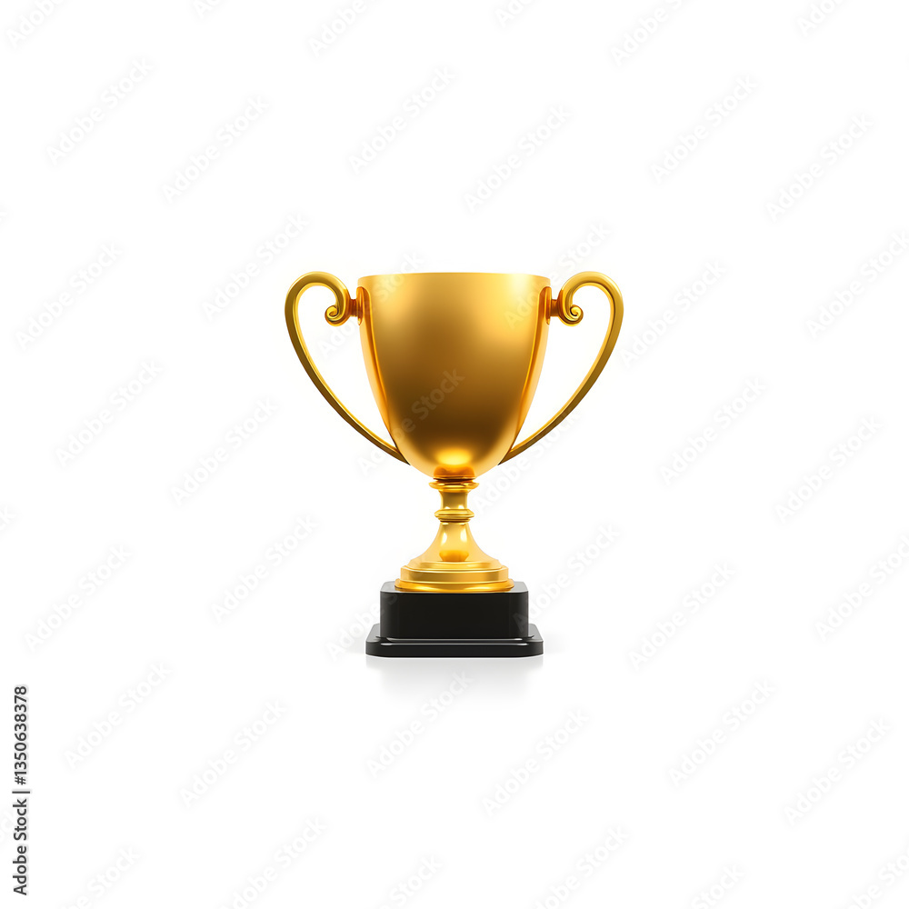 Trophy gold metal icon on white background. Generative AI Trophy gold metal icon on white background. Generative AI